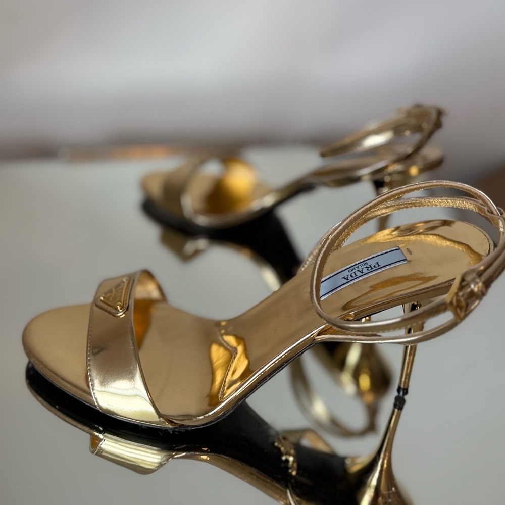 EUC Prada 100mm brushed-finish sandals $1,290 39.5 - Picture 3 of 14